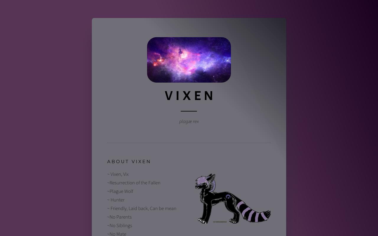 Carrd profile picture for @vixen